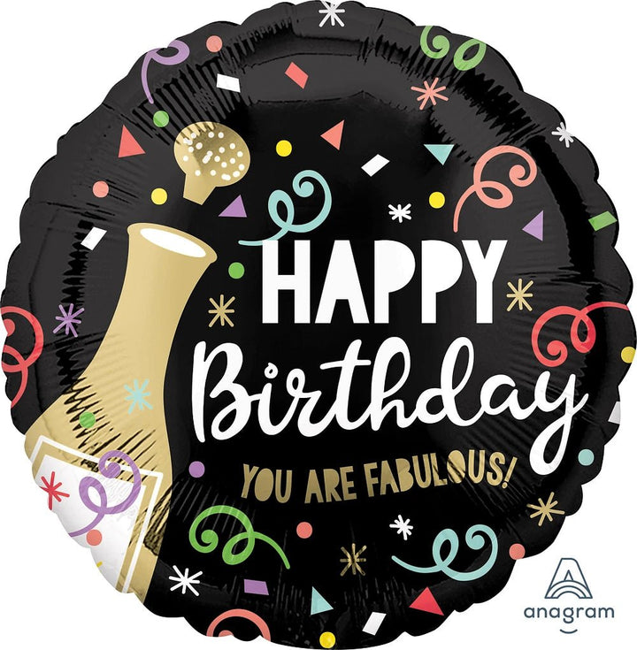 Foil Balloon Happy Birthday Fabulous! 18inch - balloonsplaceusa