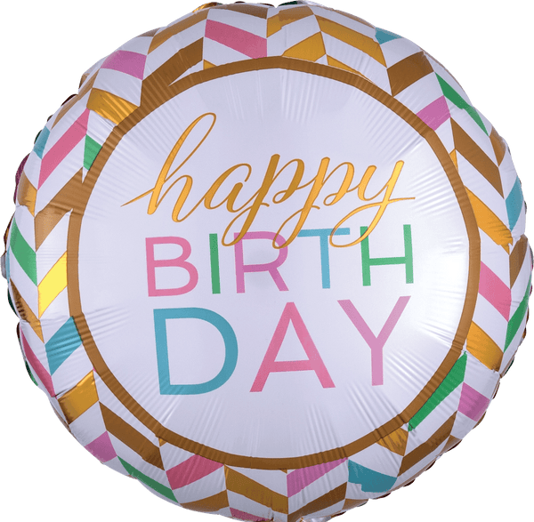 Foil Balloon Happy Birthday Pastel Colors Celebration 28inch - balloonsplaceusa