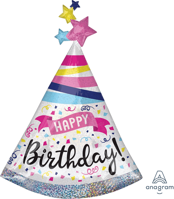 Foil Balloon Happy Birthday Sparkle Banner 36inch - balloonsplaceusa