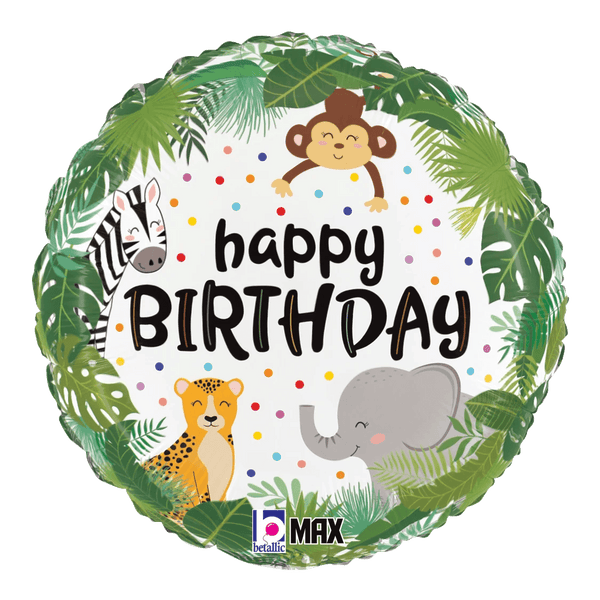 Foil Balloon " Happy Jungle Birthday 18inch - balloonsplaceusa