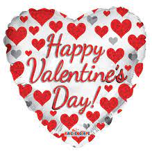 Foil Balloon Happy Valentine's Day Heart 18inch - balloonsplaceusa