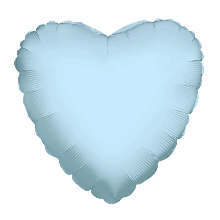 Foil Balloon Heart Pastel Blue Solid Color 9inch - balloonsplaceusa