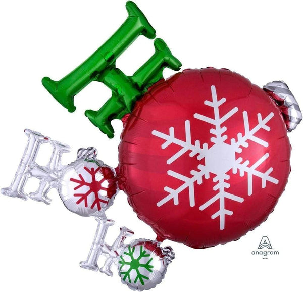 Foil Balloon Ho Ho Ho Ornament Foil 35inch - balloonsplaceusa