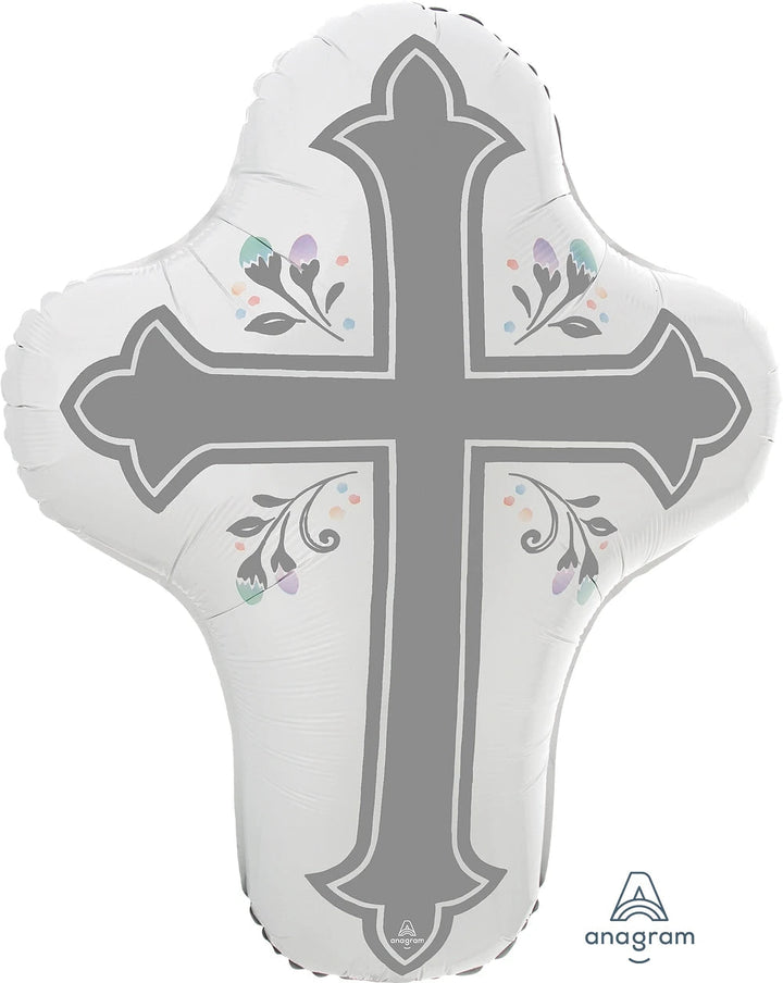 Foil Balloon Holy Day Cross Supershape 28inch - balloonsplaceusa