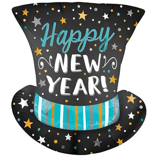 Foil Balloon In Happy New Year Hat 24In - balloonsplaceusa