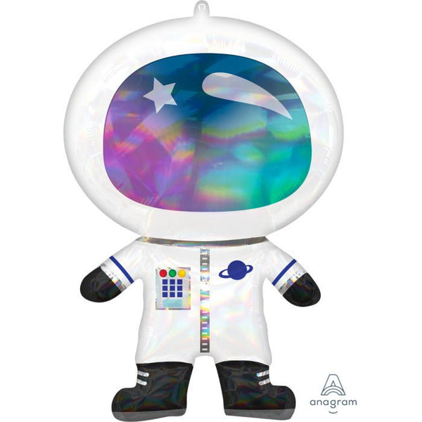 Foil Balloon Iridescent Astronaut Holographic 30inch - balloonsplaceusa