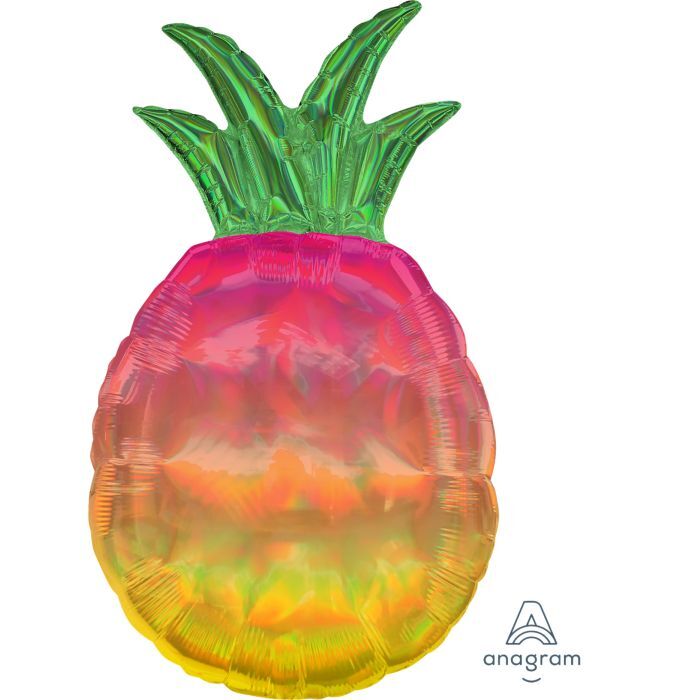 Foil Balloon Iridescent Pineapple Holographic 31inch - balloonsplaceusa