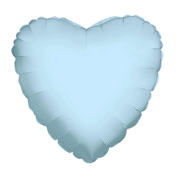 Foil Balloon Light Blue Heart Solid Color 18inch - balloonsplaceusa