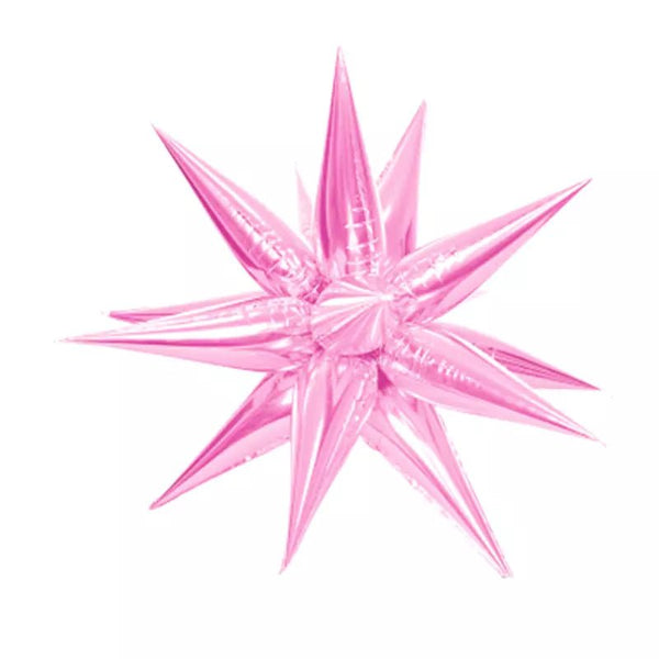 Foil Balloon Light Pink Starburst Exploding Star 22inch - balloonsplaceusa
