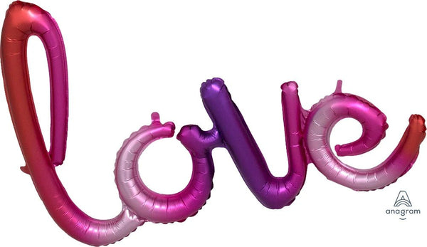Foil Balloon Love Ombre Script 30inch - balloonsplaceusa