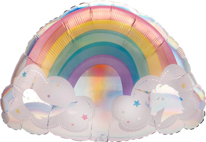 Foil Balloon Magical Rainbow Holographic Super Shape 28inch - balloonsplaceusa