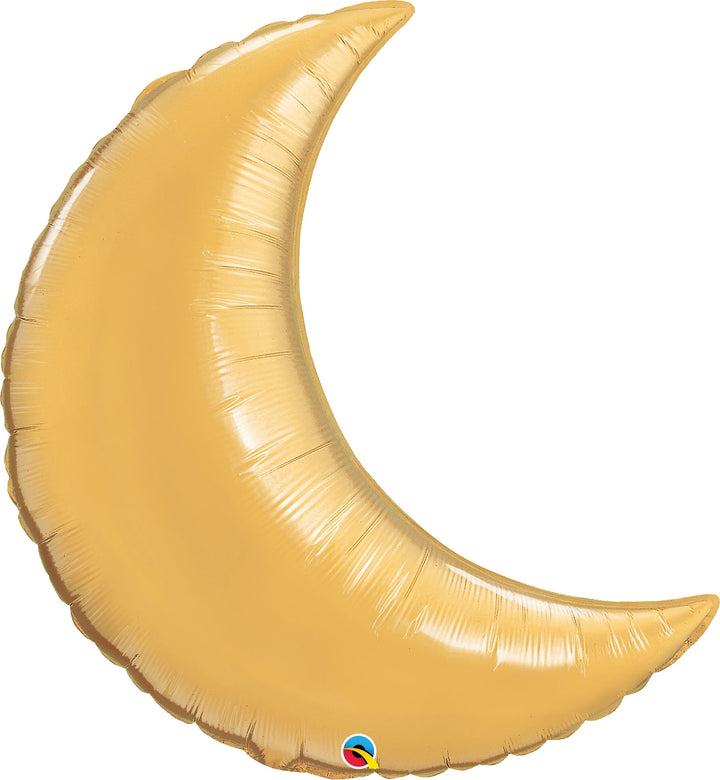 Foil Balloon Metallic Gold Crescent Moon 35inch - balloonsplaceusa