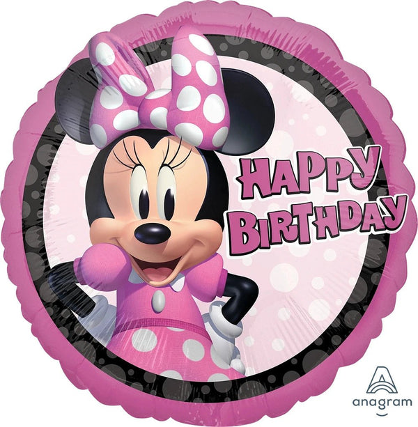 Foil Balloon Minnie Forever Birthday 18inch - balloonsplaceusa