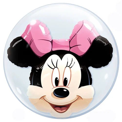 Foil Balloon Minnie Mouse Double Bubble 24inch - balloonsplaceusa