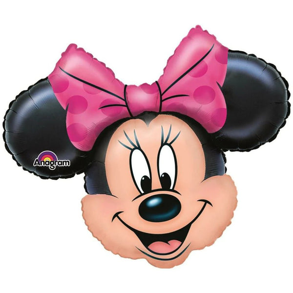Foil Balloon Minnie Mouse Head 27inch - balloonsplaceusa