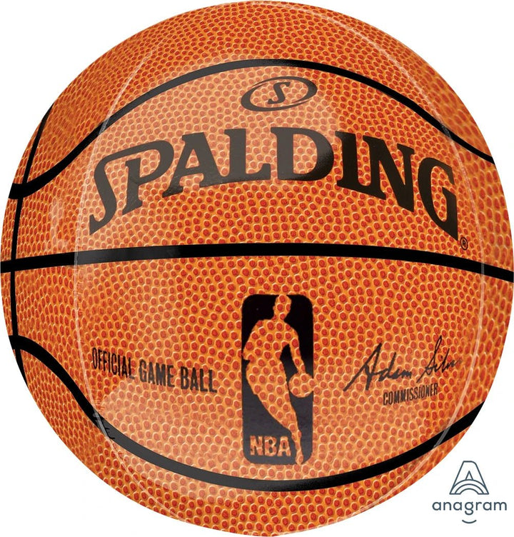 Foil Balloon Nba Spalding Basketball Orbz 16inch - balloonsplaceusa