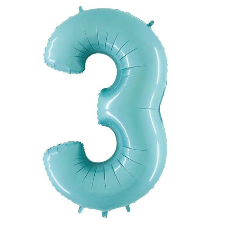 Foil Balloon Number Baby Blue 34inch - balloonsplaceusa