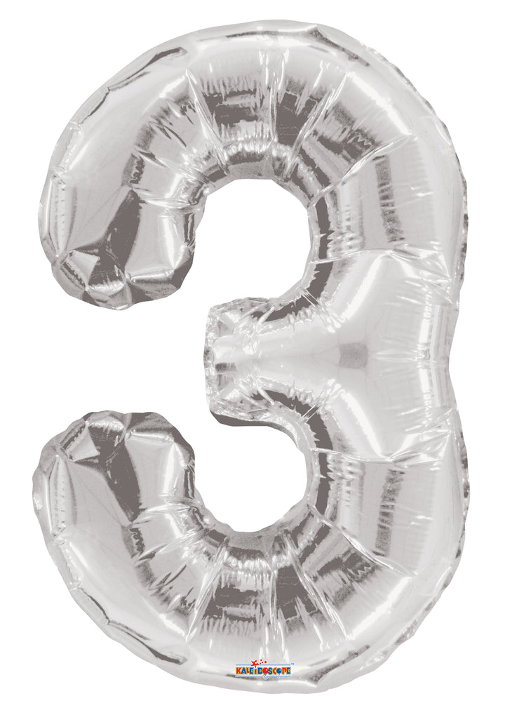 Foil Balloon Number Silver - balloonsplaceusa
