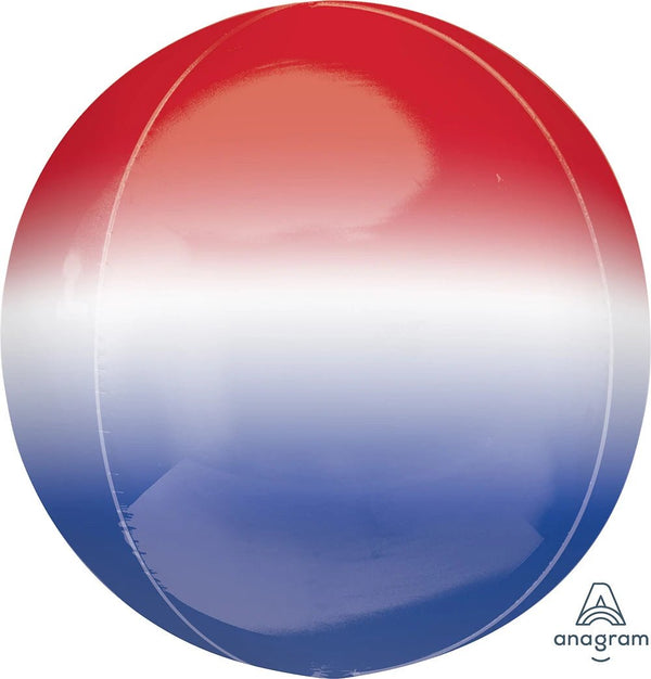 Foil Balloon Ombré Orbzred, White &Amp; Blue 16inch - balloonsplaceusa