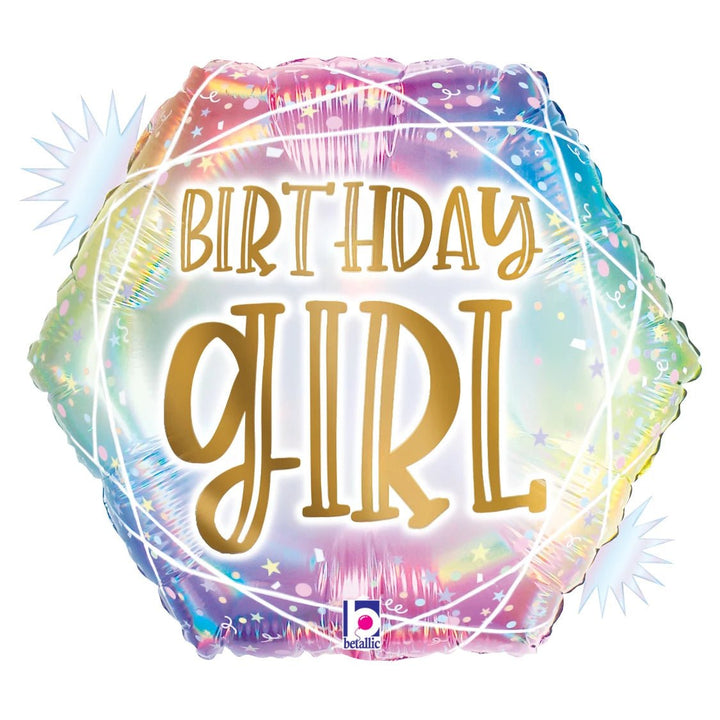 Foil Balloon Opal Birthday Girl 18inch - balloonsplaceusa