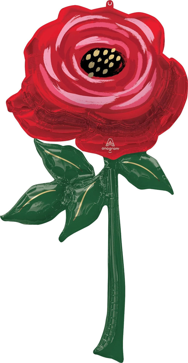 Foil Balloon Painted Rose Love S 62inch - balloonsplaceusa