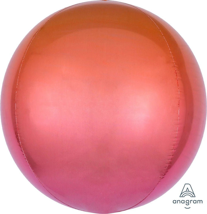 Foil Balloon Pastel Red &Amp; Orange Ombre Orbz 16inch - balloonsplaceusa