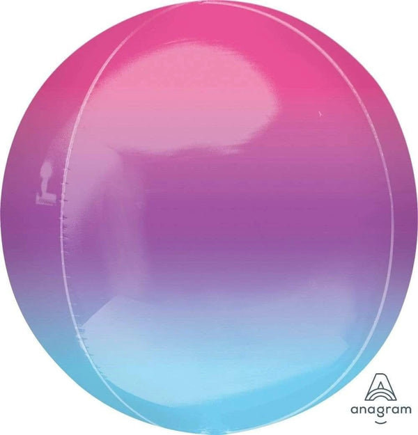 Foil Balloon Pink &Blue Ombre Orbz 16inch - balloonsplaceusa