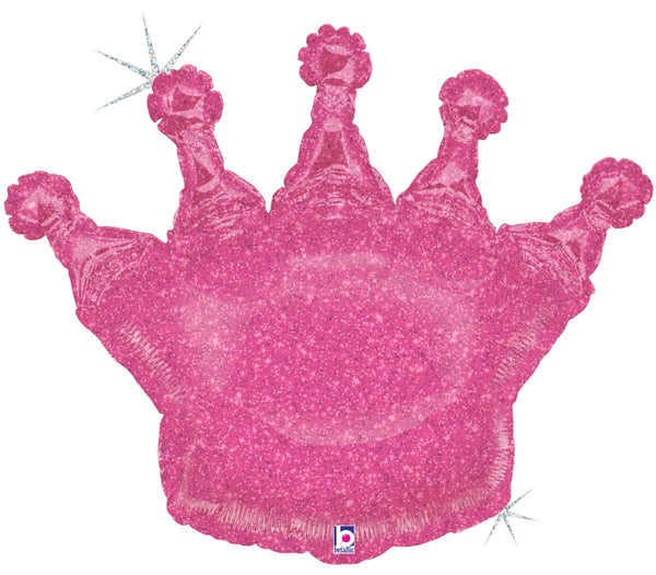 Foil Balloon Pink Crown Betallic 36inch - balloonsplaceusa