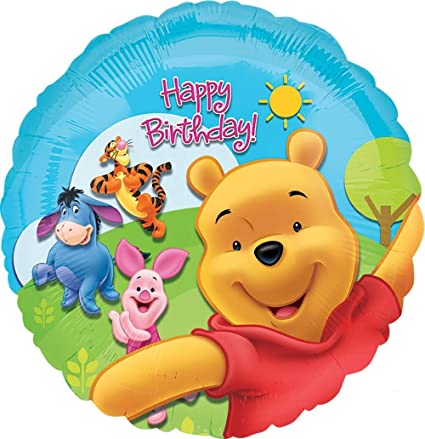 Foil Balloon Pooh & Friends Sunny Happy Birthday 18inch - balloonsplaceusa