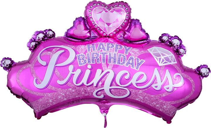 Foil Balloon Princess Crown & Gem Supershape 31inch - balloonsplaceusa