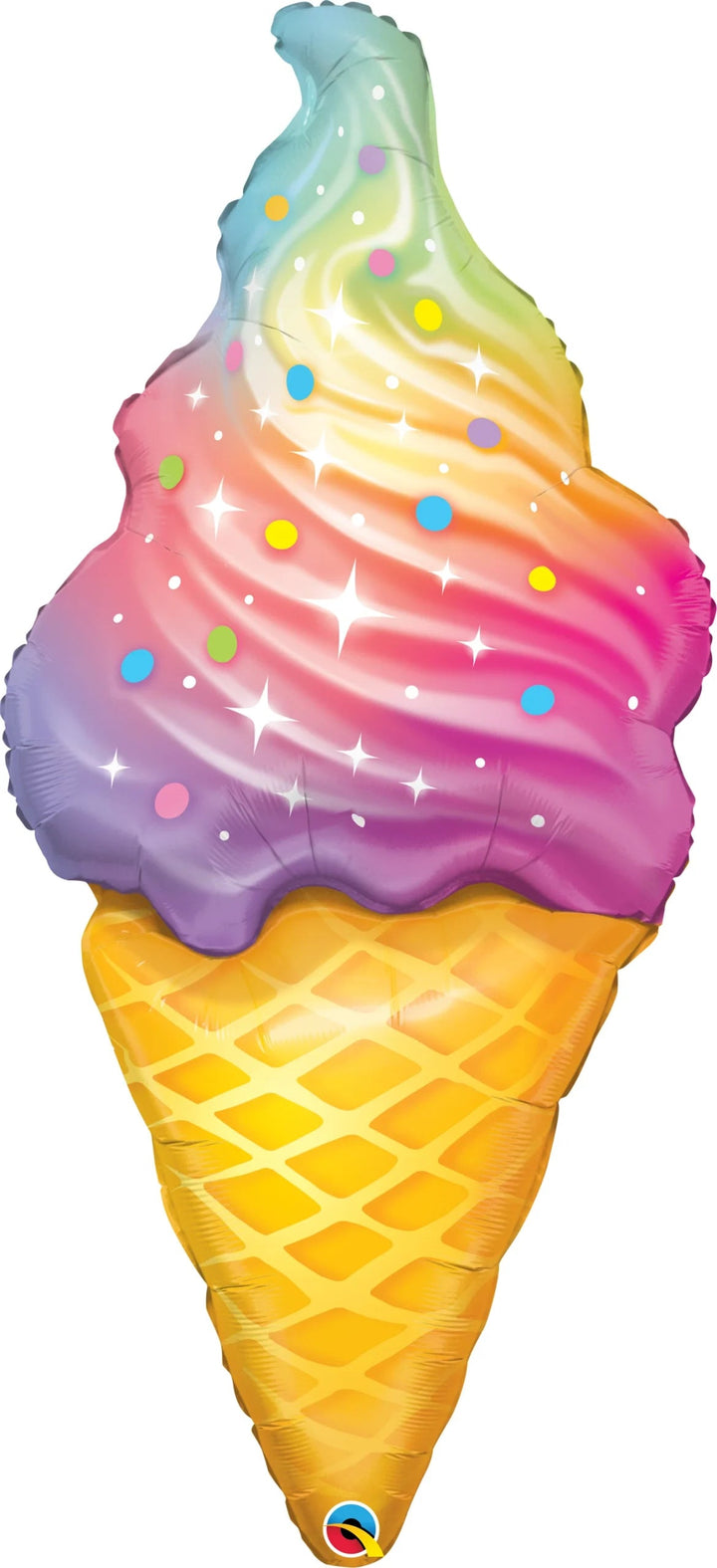 Foil Balloon Rainbow Swirl Ice Cream 45inch - balloonsplaceusa