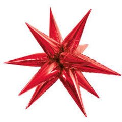 Foil Balloon Red Exploding Star 26inch - balloonsplaceusa