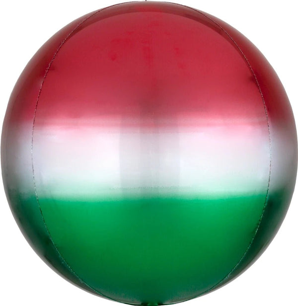 Foil Balloon Red Green Ombreorbz 16inch - balloonsplaceusa