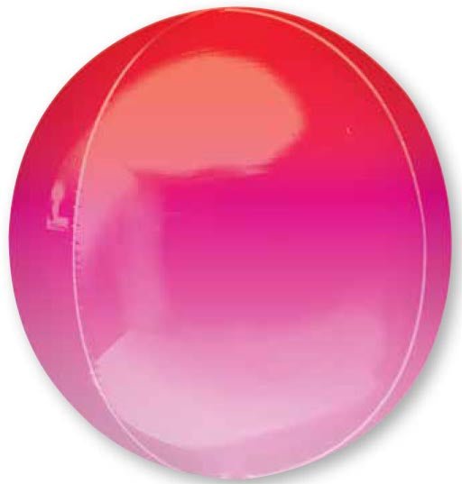 Foil Balloon Red & Pink Orbz 16inch - balloonsplaceusa