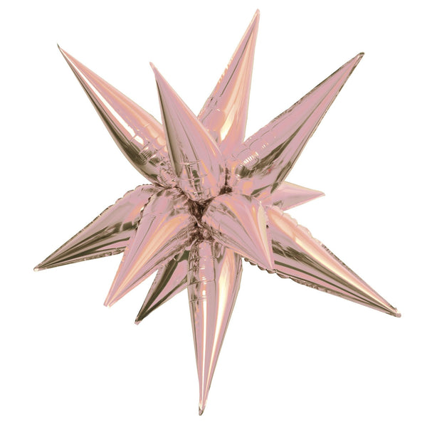 Foil Balloon Rose Gold Exploding Star 26inch - balloonsplaceusa