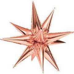 Foil Balloon Rose Gold Starburst Exploding Star 22inch - balloonsplaceusa