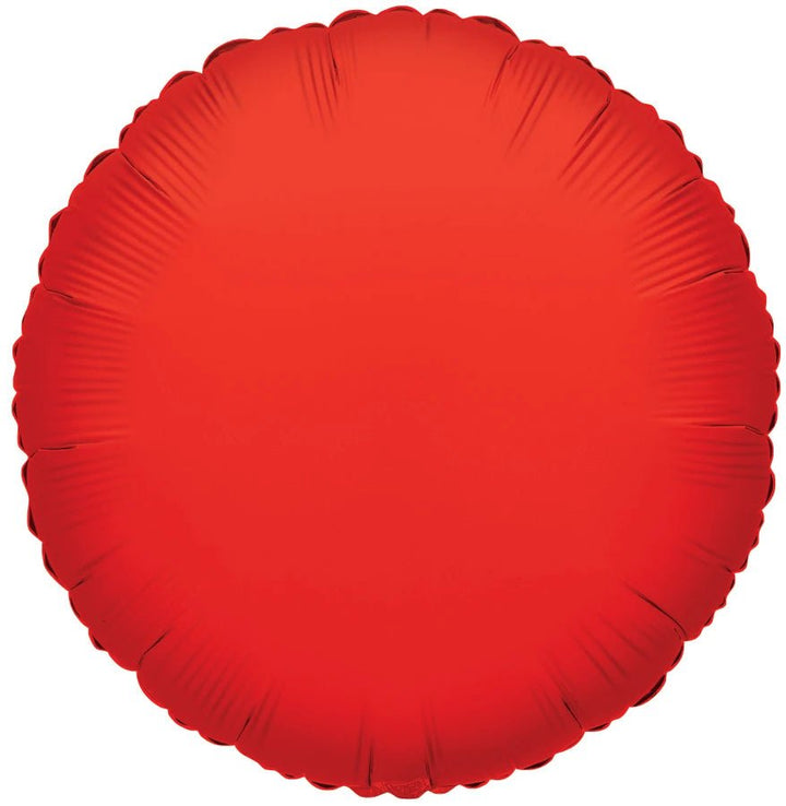 Foil Balloon Round Red Metallic Color 9inch - balloonsplaceusa