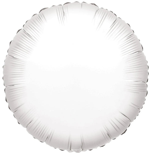 Foil Balloon Round White Solid Color 9inch - balloonsplaceusa