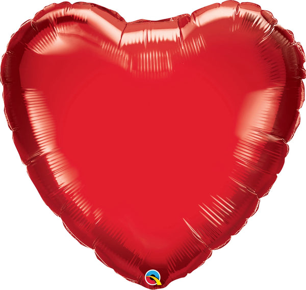 Foil Balloon Ruby Red Heart Foil 36inch - balloonsplaceusa