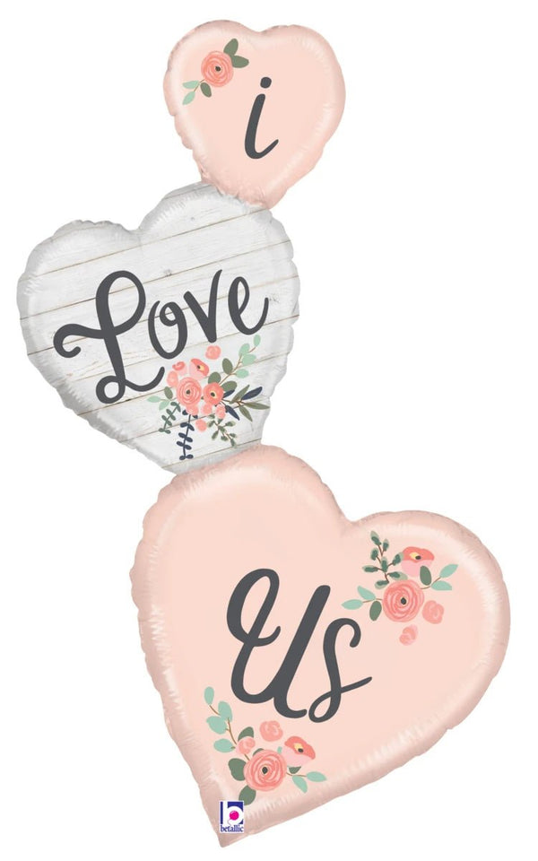 Foil Balloon Rustic I Love Us 40inch - balloonsplaceusa