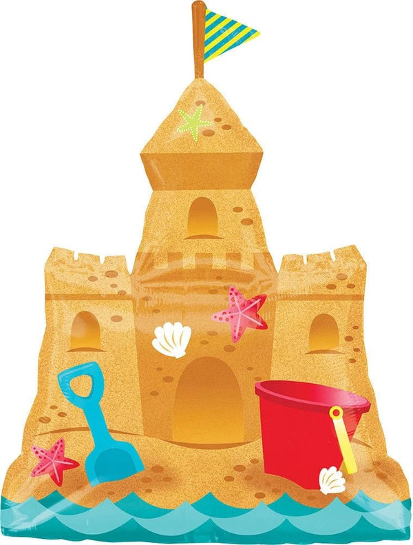 Foil Balloon Sandcastle With Pail & Shovel 30inch - balloonsplaceusa