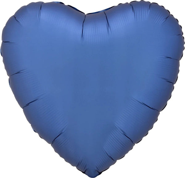 Foil Balloon Satin Luxe Azure Heart 18inch - balloonsplaceusa