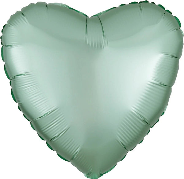 Foil Balloon Satin Luxe Mint Green Heart 18inch - balloonsplaceusa