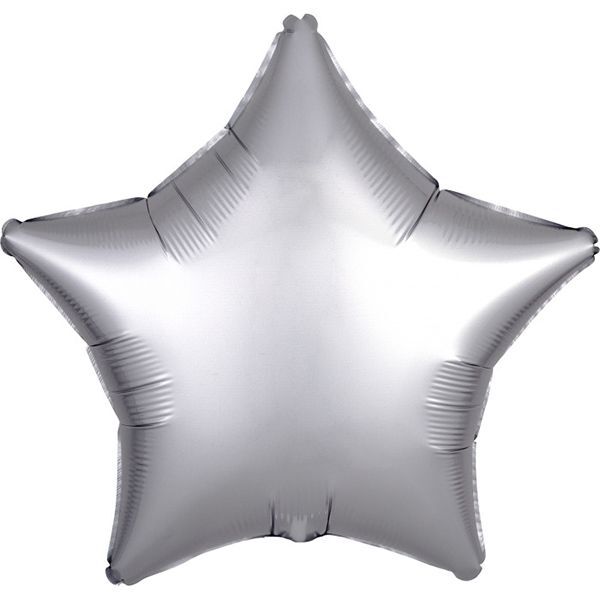 Foil Balloon Satin Luxe Platinum Star 18inch - balloonsplaceusa