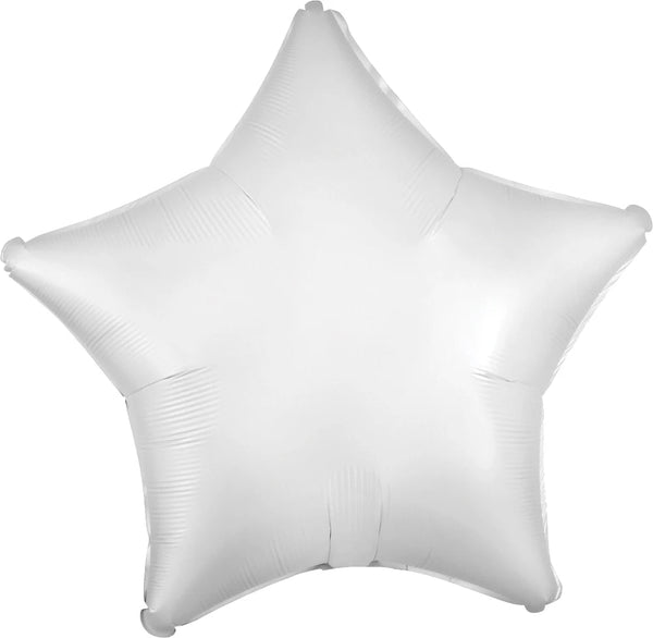 Foil Balloon Satin Luxe White Star 18inch - balloonsplaceusa