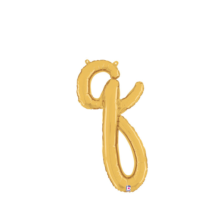 Foil Balloon Script Letter Gold - balloonsplaceusa