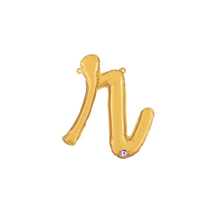 Foil Balloon Script Letter Gold - balloonsplaceusa