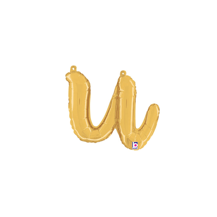 Foil Balloon Script Letter Gold - balloonsplaceusa