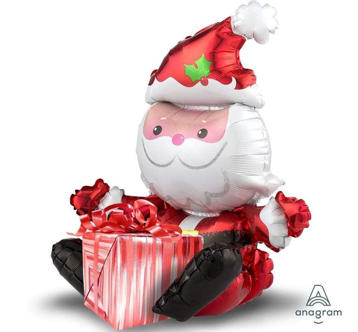 Foil Balloon Sitting Santa Christmas 20inch - balloonsplaceusa