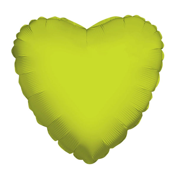 Foil Balloon Solid Heart Lime Green 18inch - balloonsplaceusa